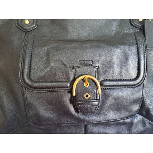 Coach Campbell Black Satchel Handbag Business Tote F24683 NO SHOULDER STRAP - Picture 4 of 15